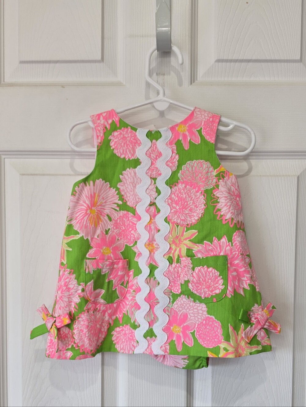 Lilly Pulitzer Baby Lilly Cotton Shift Dress & Bloomers Set Size 12-18 NWT